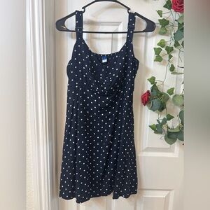 Polka Dot Mini Dress - Black and White